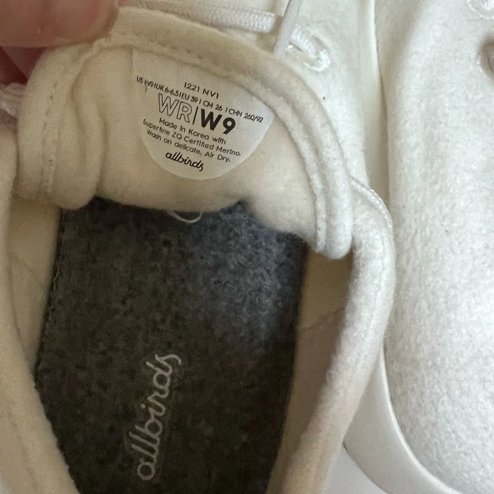Allbirds Off-White Wool Runner‎ Sneakers Size 9 - Picture 8 of 8